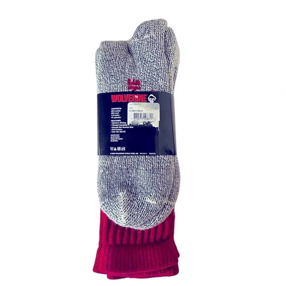 Gray Thermal Insulating Wool Blend Moisture Wicking Socks by Wolverine.  Size=XL